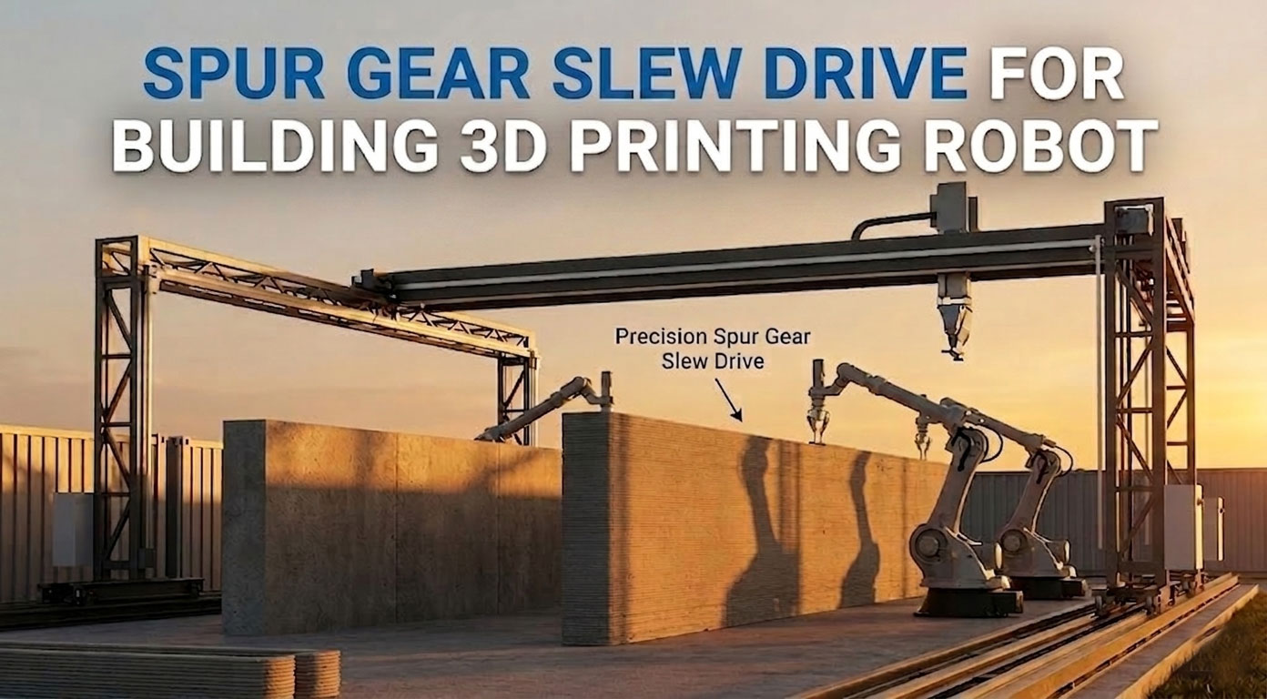 Spur Gear Slew Drive for Building 3D Printing Robot