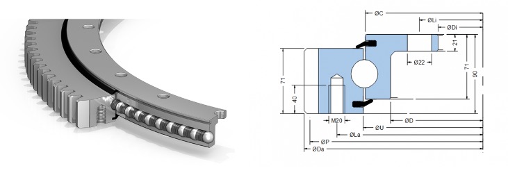 external four contact ball bearing 2