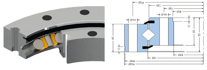 Gearless cross roller slew bearing-1